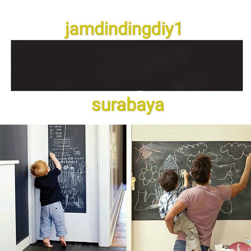 

Blackboard Sticker H&F Papan Tulis Kapur Stiker Dinding Flexible 200 x 45 cm - 513 - Black