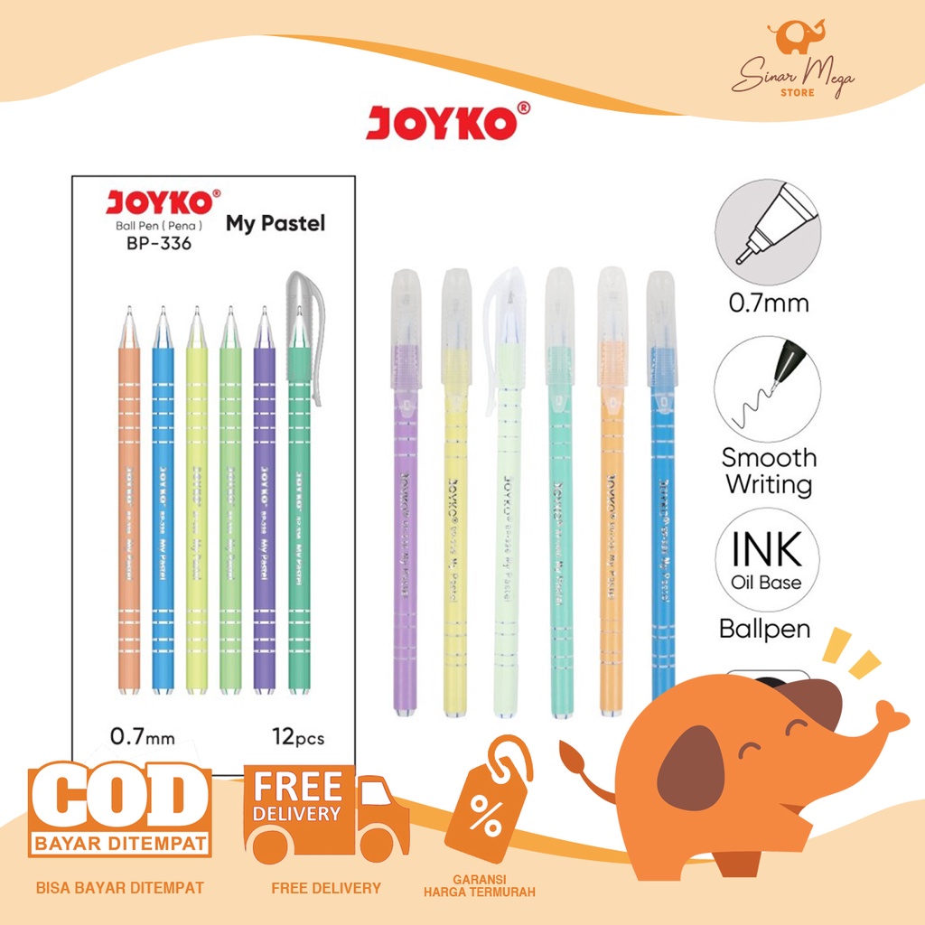 

DIJUAL LUSINAN Joyko Pulpen My Pastel BP-336 0.7mm / Pulpen Pena Murah Berkualitas