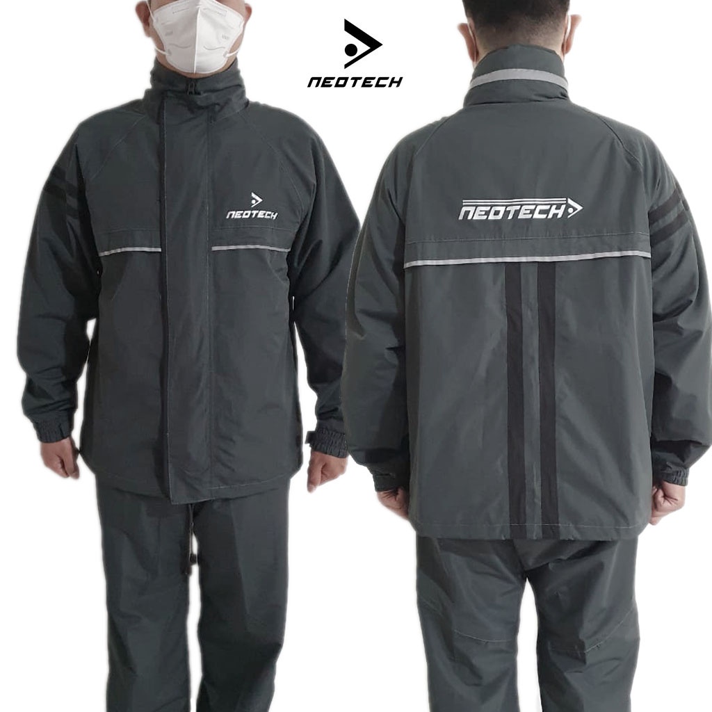 Jas Hujan Neotech Setelan NTRC0001 DARK GREY-BLACK Rain Suit Racing Riding Gear