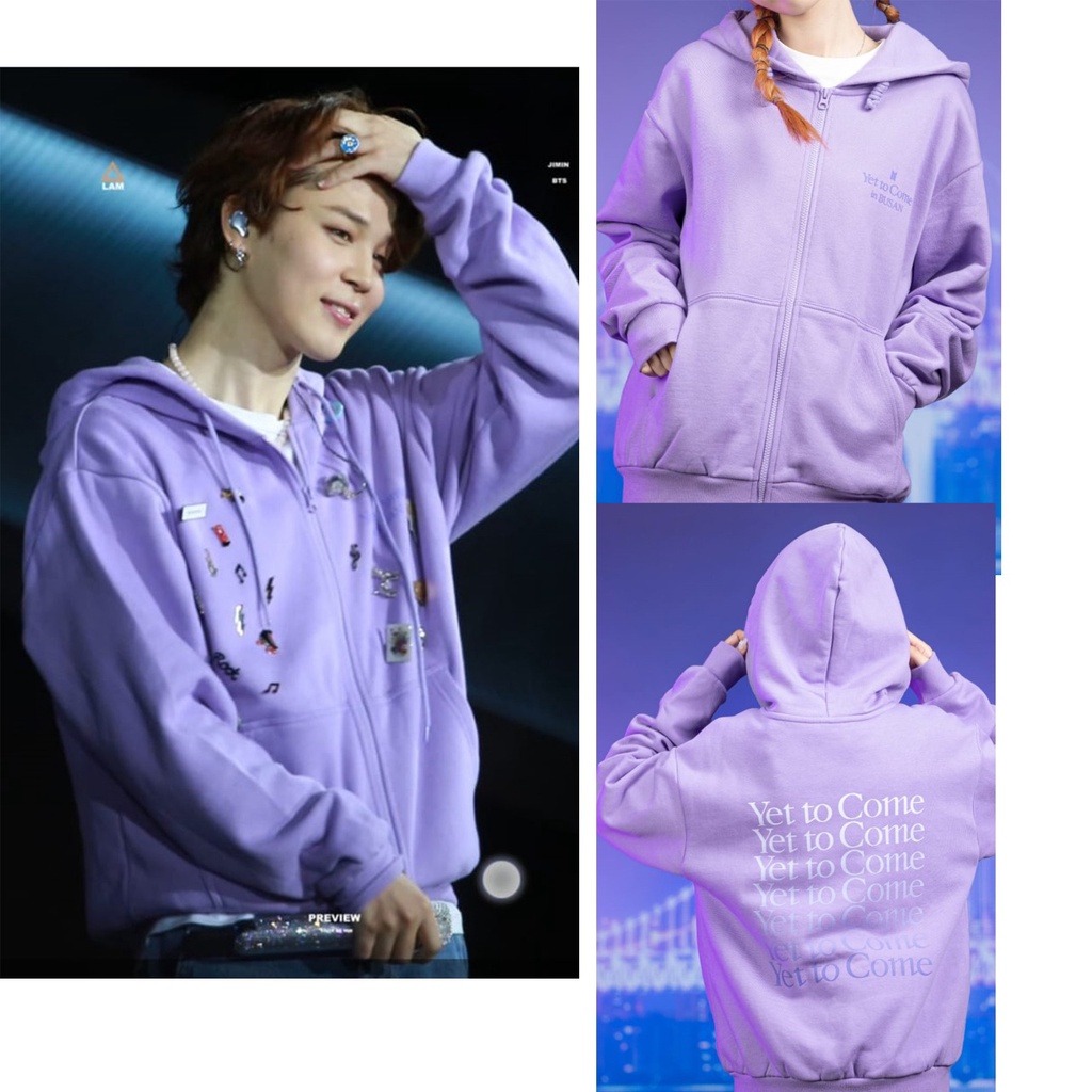 Jaket Zipper bangtan Busan Yet To Come Purple Gradasi