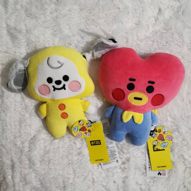 READY STOCK BT21 BABY MINI BODY FLAT CUSHION OFFICIAL LINE FRIENDS - TATA CHIMMY