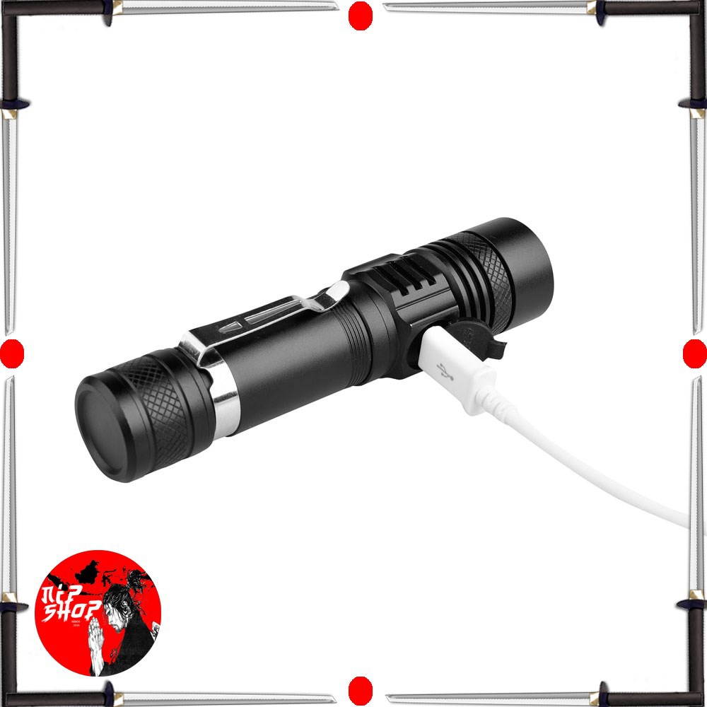 Pocketman Senter LED USB Rechargeable XML-T6 6200 Lumens 10W