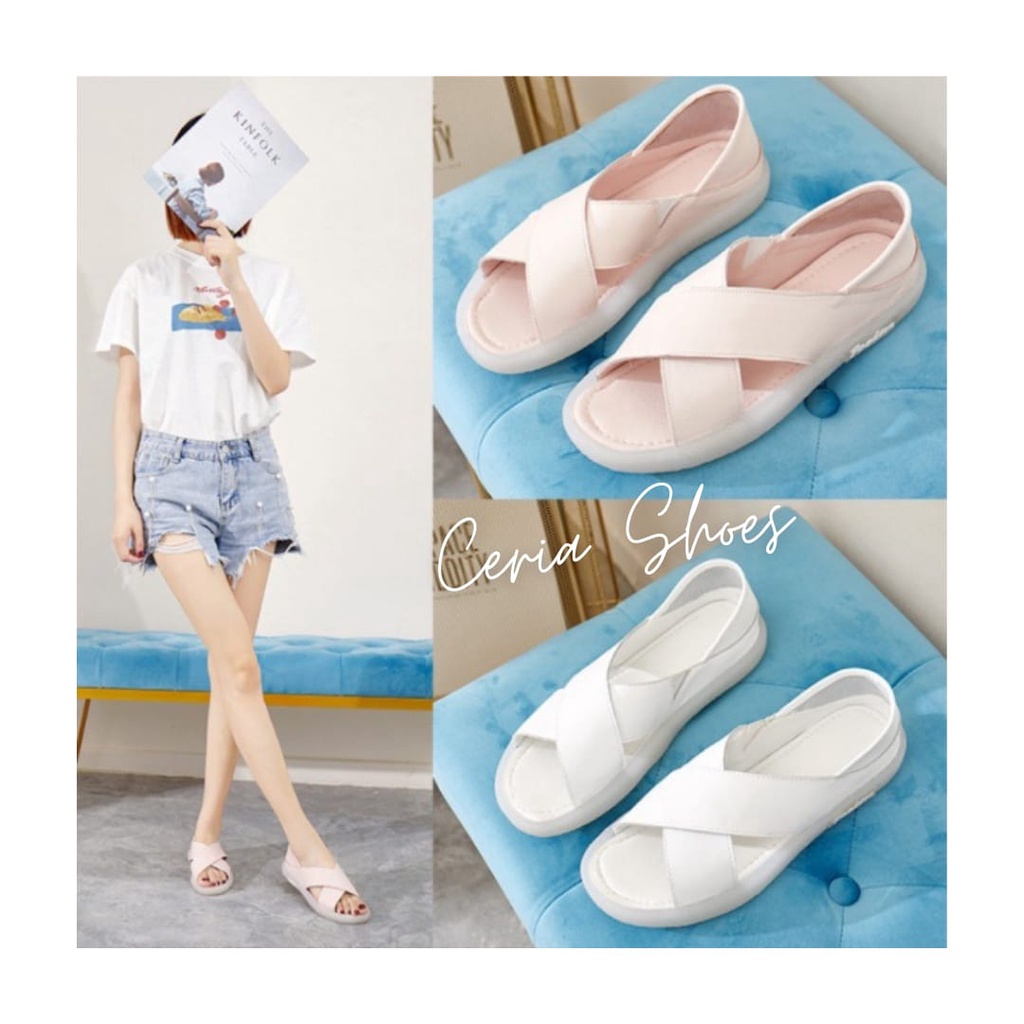 Sepatu Sandal Wanita Slip On  Korean Bahan Karet Jelly Lentur Empuk Elastis SELIPO BRESLIN