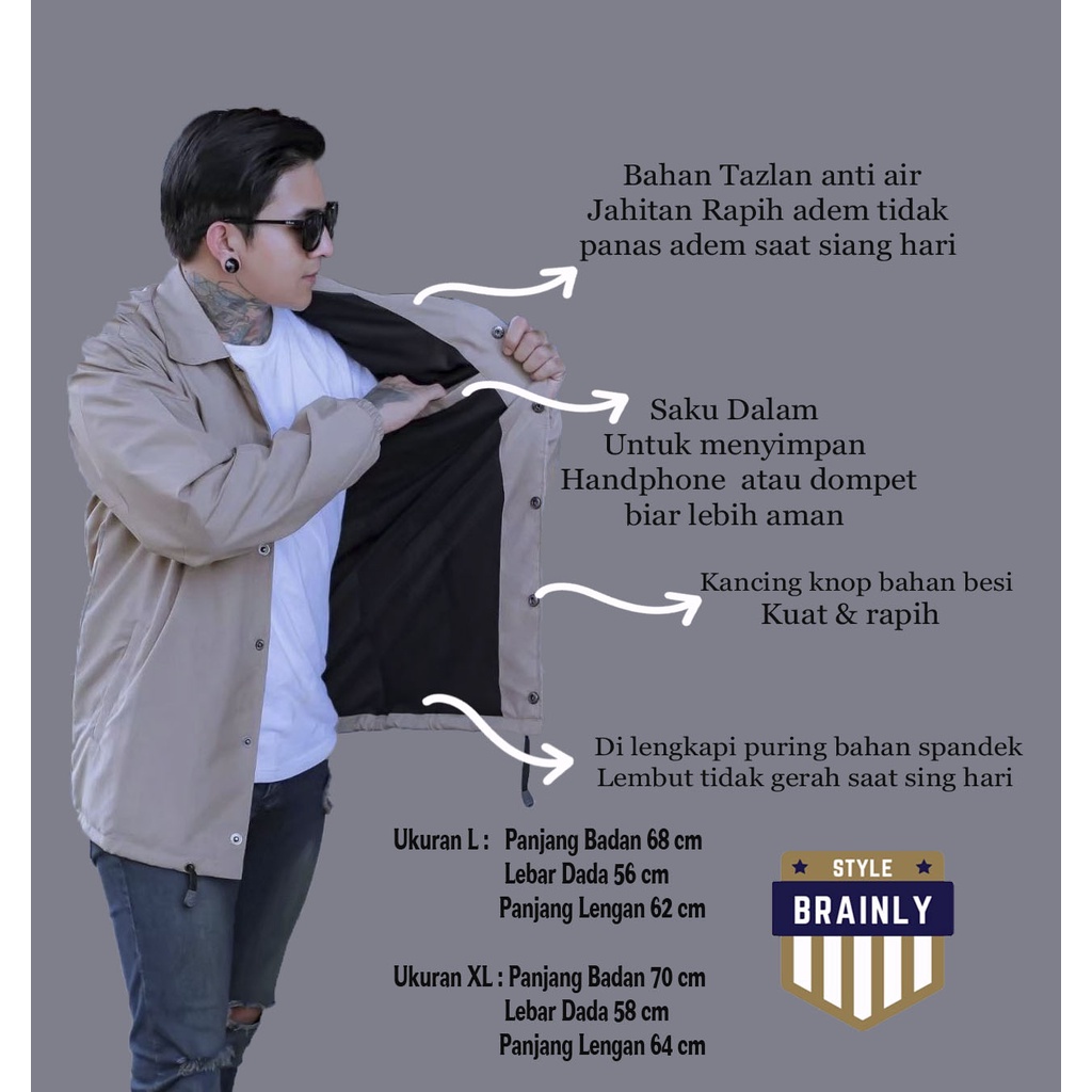 Coach erigo Jacket remaja Apparel NAGA jepang jaket pria wanita jacket murah distro remaja kekinian terbaru jeket perasut-3
