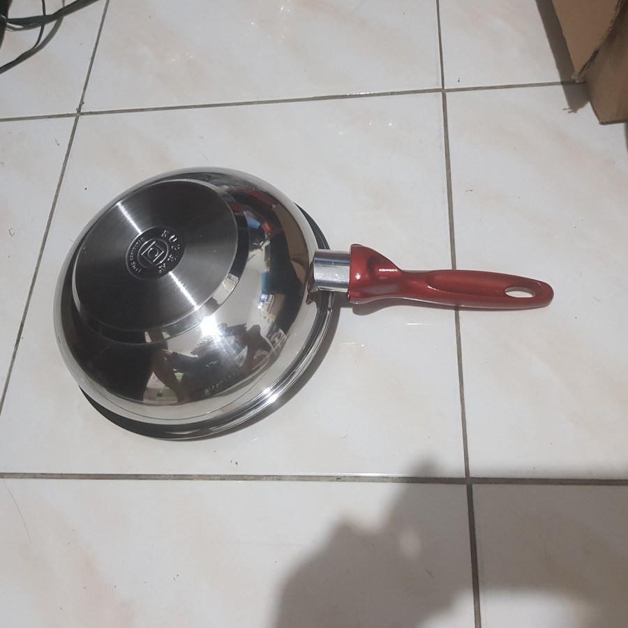 Supra Stainless Stir Wok Non Stick 24cm Marbell + Tutup Kaca. Induksi