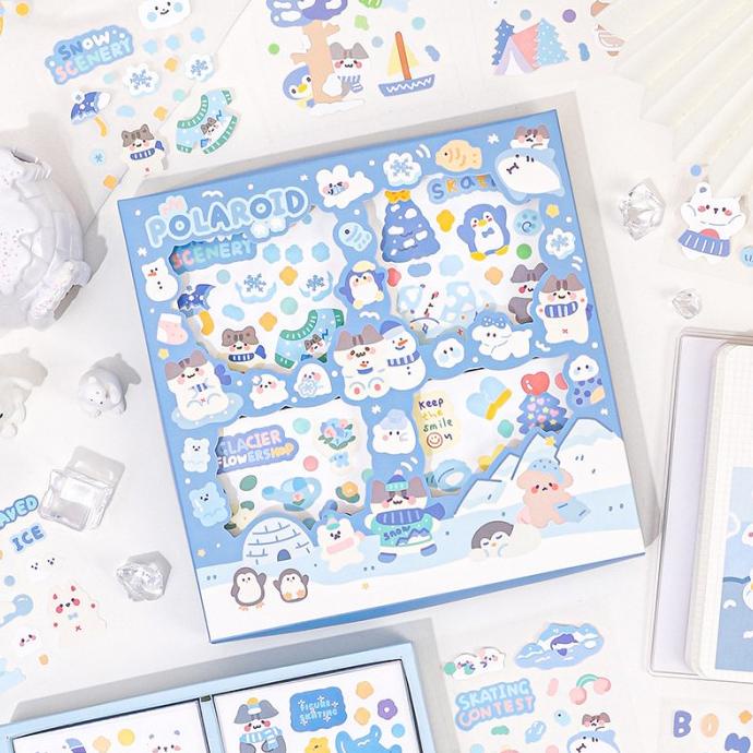 

Sepaket Stiker Box Winter Polaroid Deco Stickers Collection Box Set