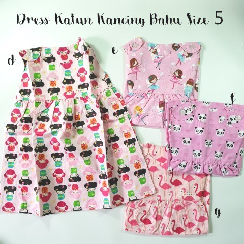 Dress Anak Katun Kancing Bahu Size 5