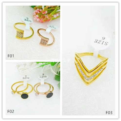 Cincin Titanium Permata Perhiasan Fashion F01-03