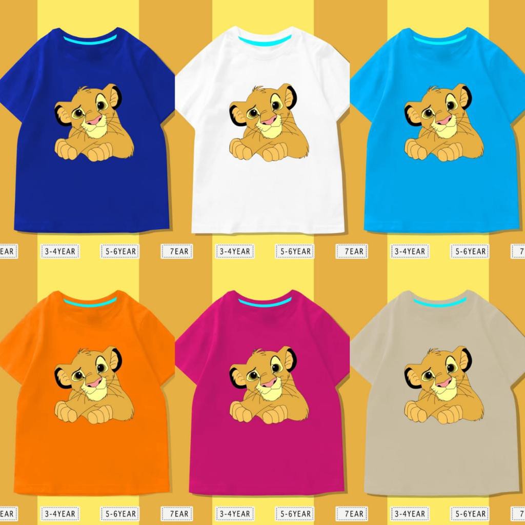 Baju Anak Raja Singa / Kaos Distro DTF Anak Laki Laki dan Perempuan / Unisex / Motif Kartun