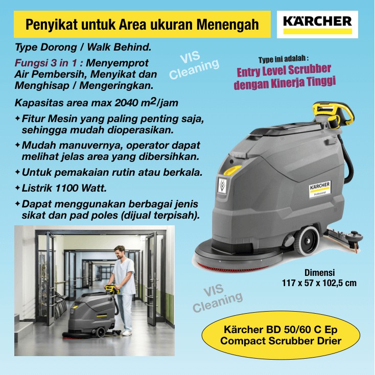 Mesin Penyikat Lantai (Scrubber Drier) Karcher BD 50/60