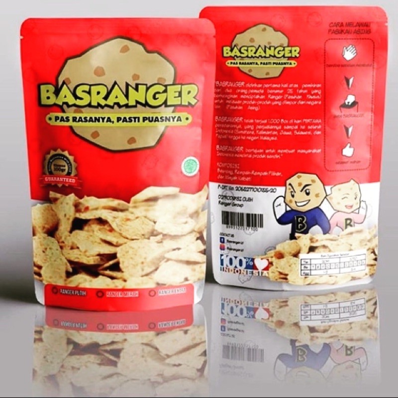 Basreng Ranger Putih Basranger Baso Goreng Rasa Original Asin Gurih (100gr)