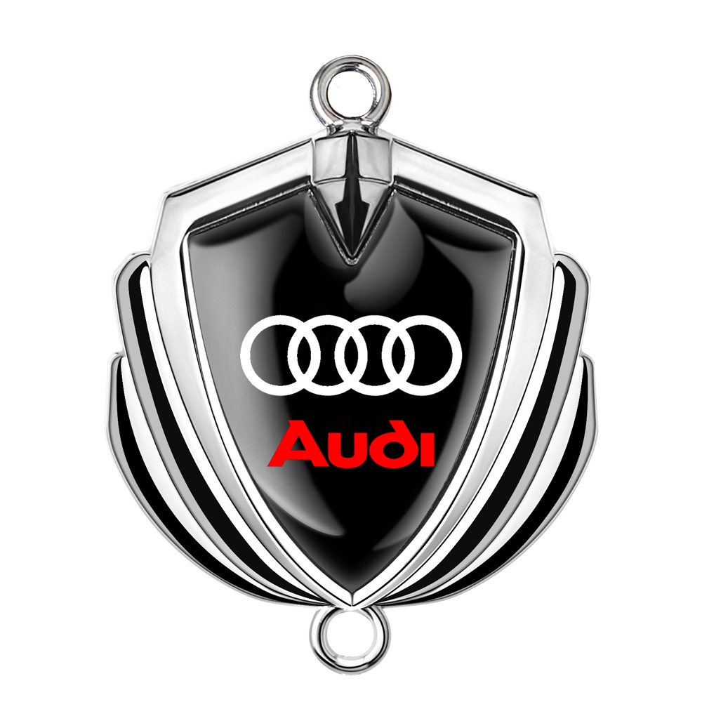 Ornamen Gantung logo Audi 3D Bahan Metal Untuk Audi S A3 A4 A5 A6 Q3 Q4 Q5 Q7 TT Sline