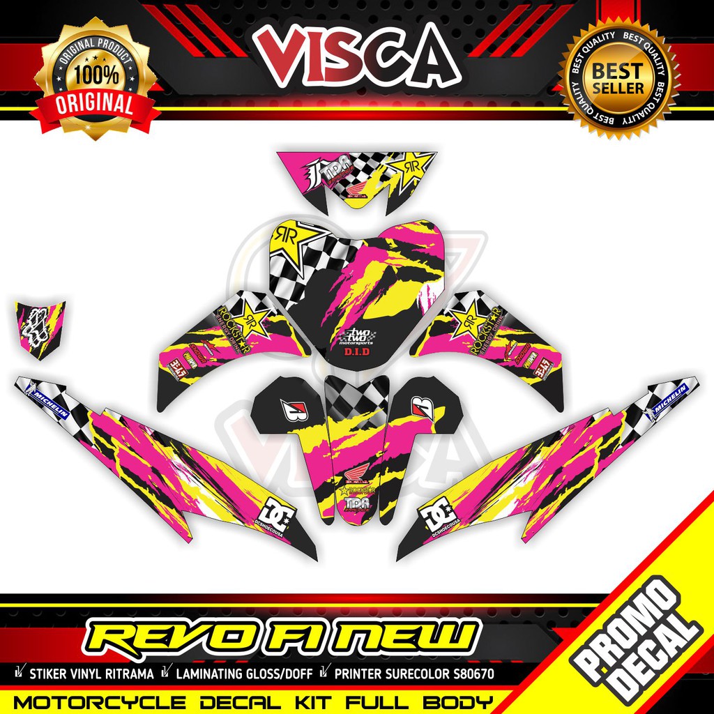 Decal Revo Fit Injeksi Full Body Stiker Revo Fit Injeksi Variasi Striping Revo Fit Injeksi Decal Hol