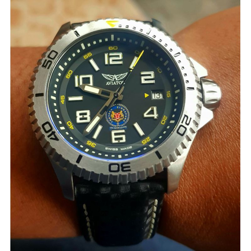 Jam Tangan Pria Original Aviator Swiss Made Sapphire Glass