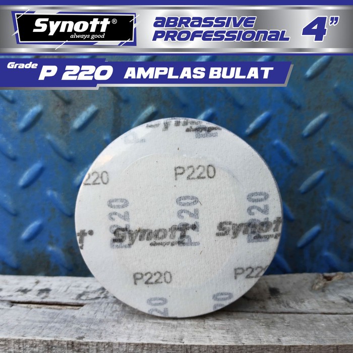 Amplas Bulat 4 INCH ( P220 5 PCS ) SYNOTT 5 Lembar