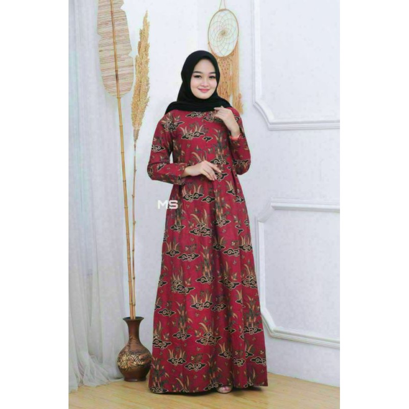 Gamis Batik Modern Kombinasi Motif Gamis Pekalongan Batik Gamis Modern