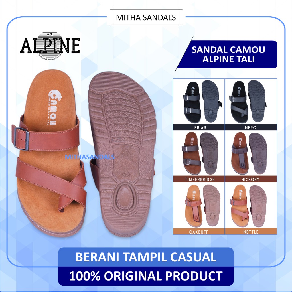 CAMOU ALPINE TALI ORIGINAL - Sandal tali kulit cowok sendal kasual pria dewasa kekinian