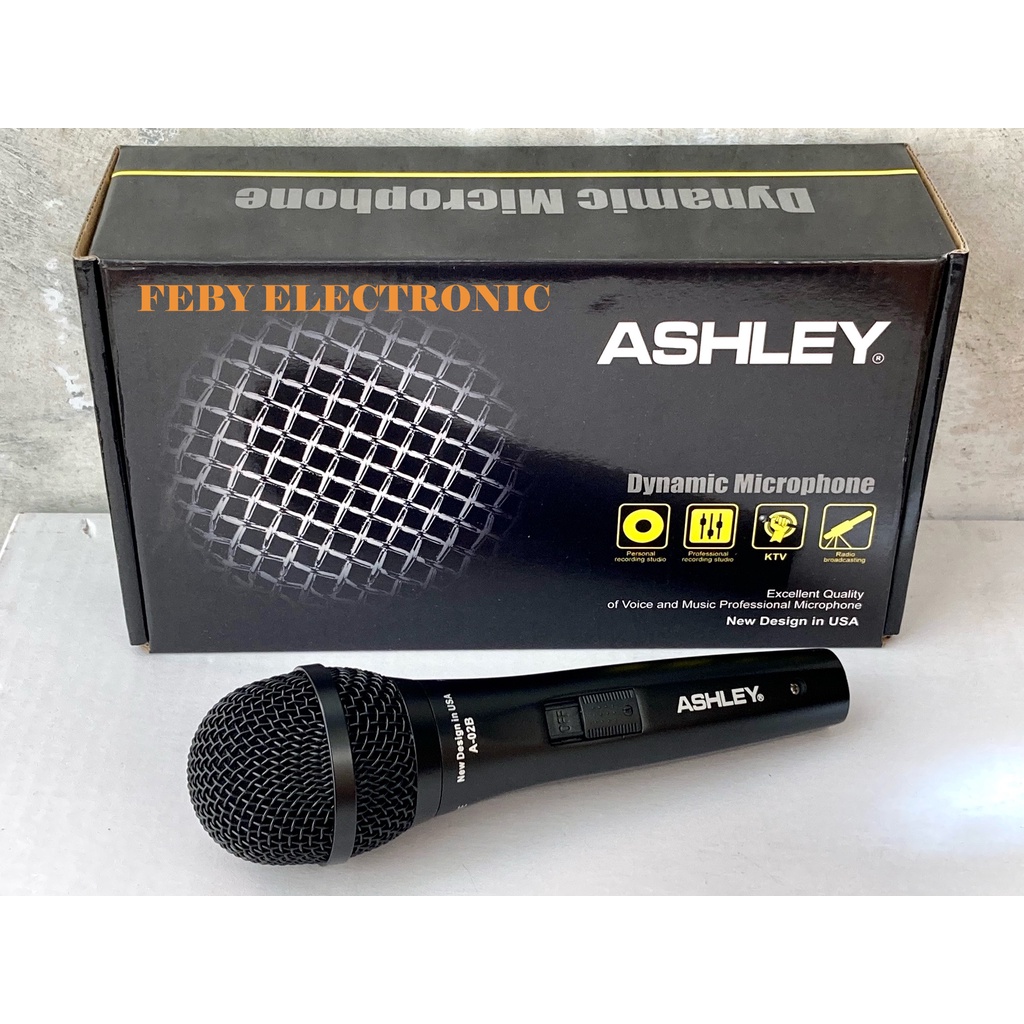 MIC ASHLEY A-02B MICROPHONE KABEL DYNAMIC ASHLEY A02B
