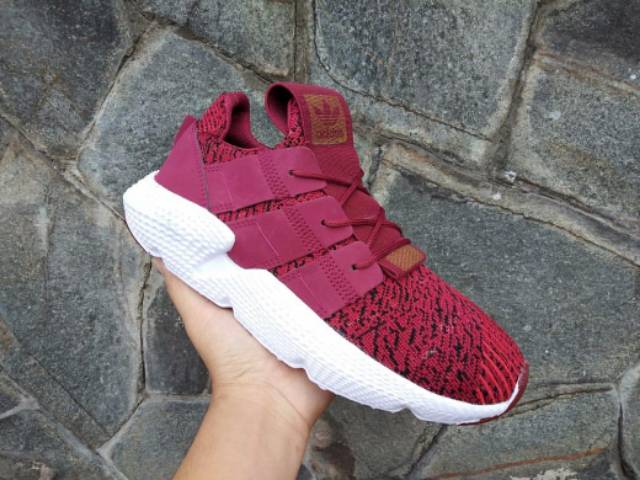 Sepatu Adidas Prophere Red Merah Maron Import Premium Vietnam Sneakers Running Kado Cowok Cewek