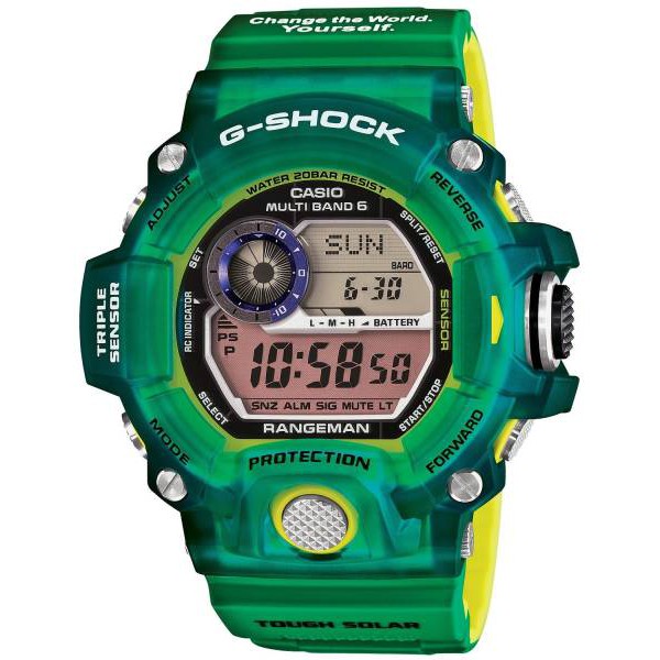 G.Shock Rangeman GW-9400-1DR Black Resin Strap Shock Resistant Solar 200 Meter Compass World Time Watch