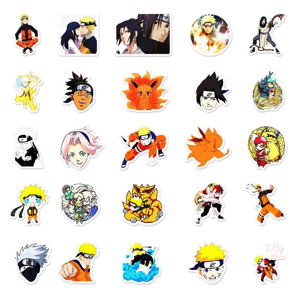 Lanfy Naruto Stiker DIY Label Kartun Anime Klasik Gitar Laptop Motor Sekolah Kantor Perlengkapan Skateboard Animel Stickers