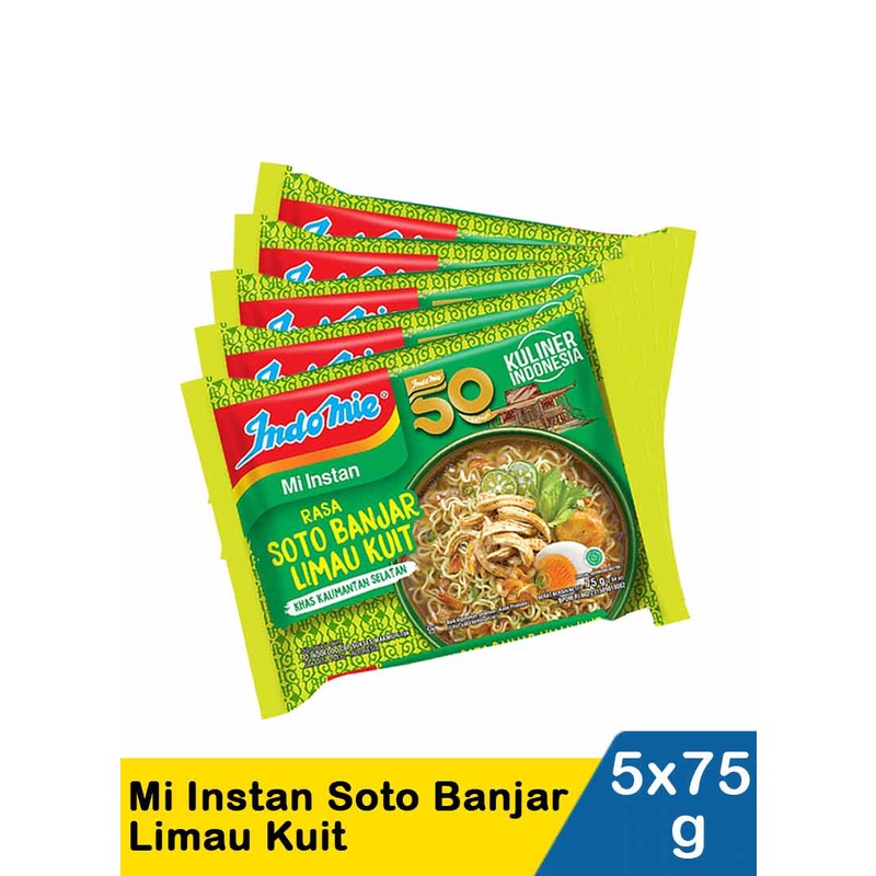 

[ISI 5 PCS] Indomie SOTO BANJAR LIMAU KULIT 5x75gr