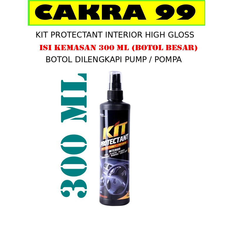 Kit Protectant Interior Mobil High Gloss POMPA 300ml Pelindung dashboard mobil