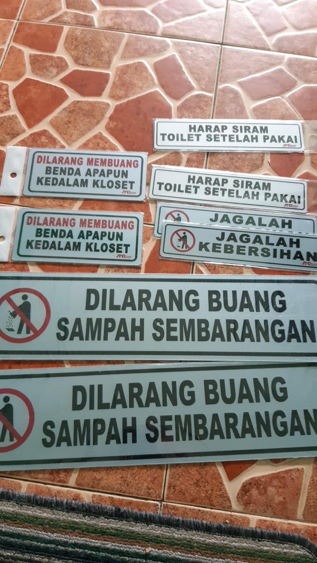 Signage Dilarang Buang Sampah Sign Petunjuk Simbol Logo Peringatan Label