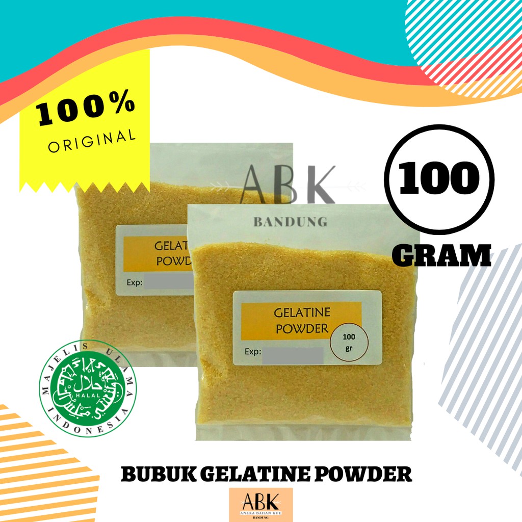 Jual GELATIN BUBUK HALAL 100GR GELATINE POWDER 100GR GELATIN BLOOM Shopee Indonesia