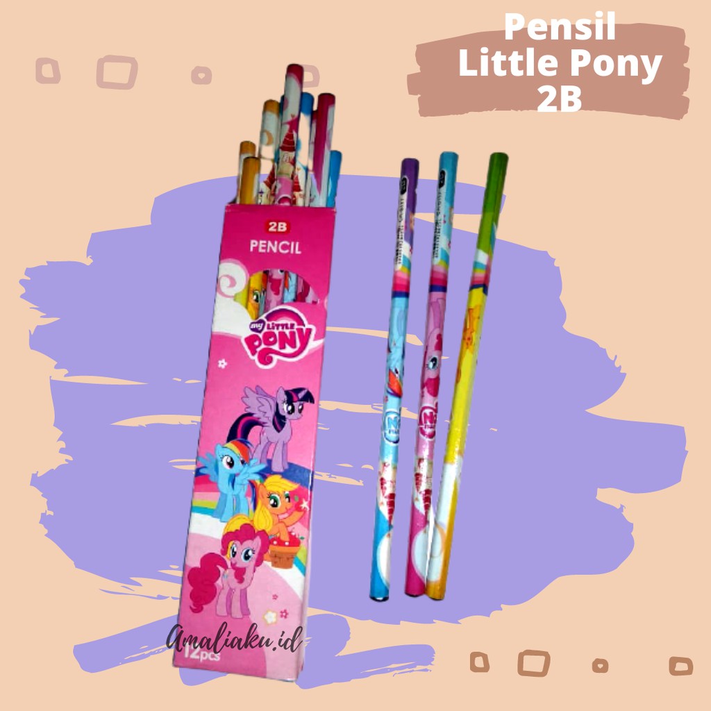 

(6 Pcs) Pensil karakter / pensil lucu / pensil little pony/ pensil 2B