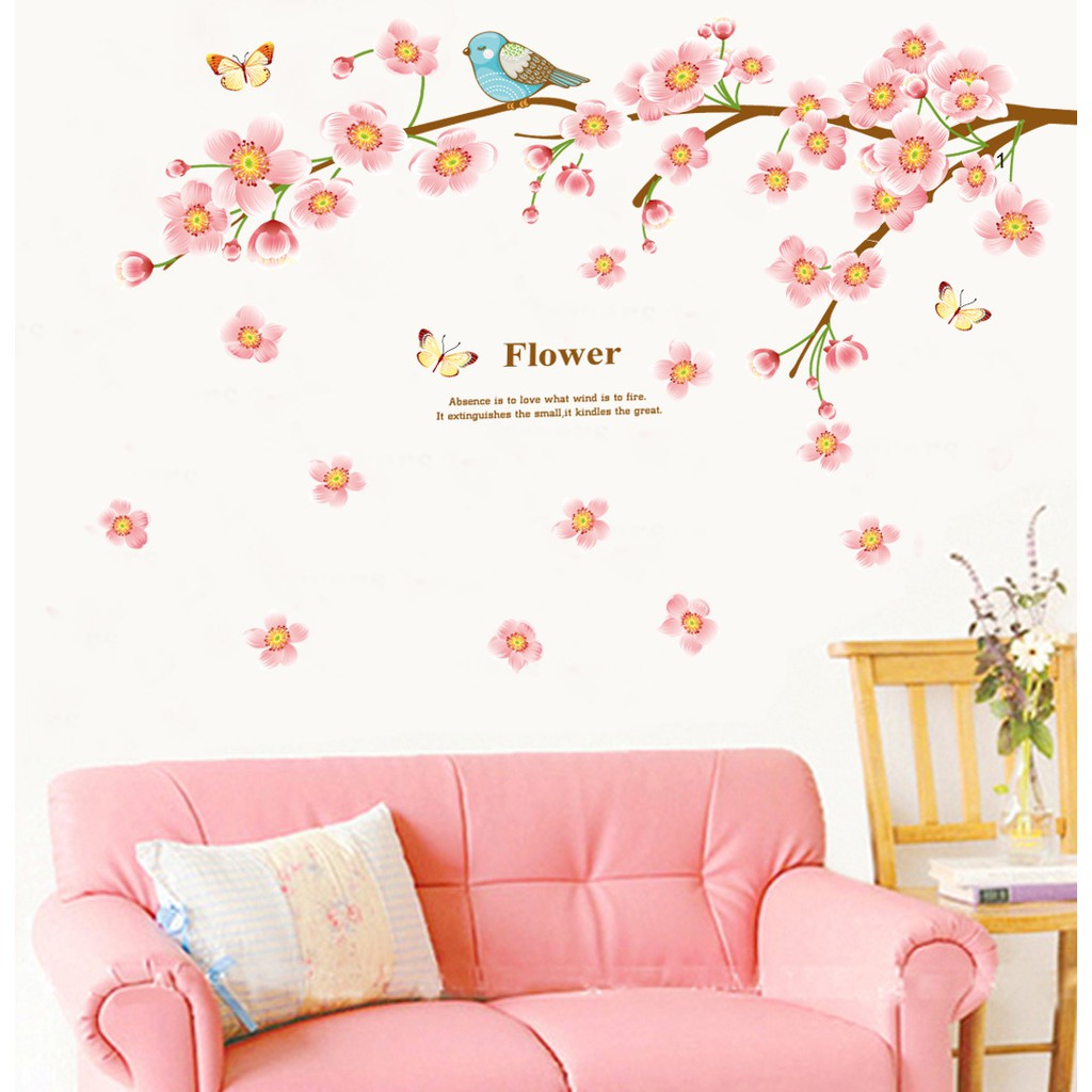 RELIZA Wall Sticker / Stiker Dinding Bunga Sakura Flower Bird Wallsticker Hiasan Dinding JM7296