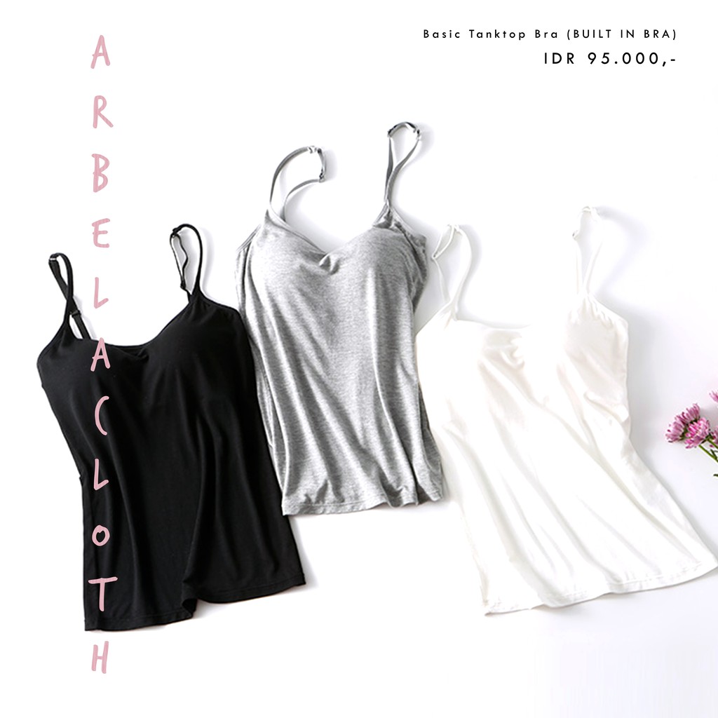 Arbelacoth - (7 warna) Basic Tanktop Bra / BUILT IN BRA tankbra-2