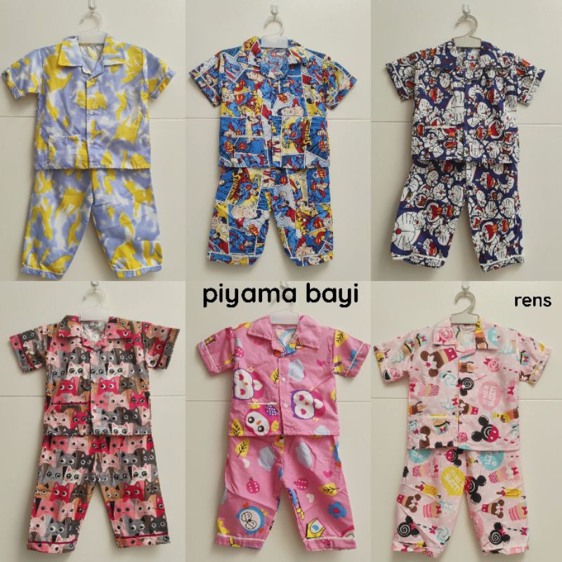 Piyama tie die baju tidur celana panjang anak bayi