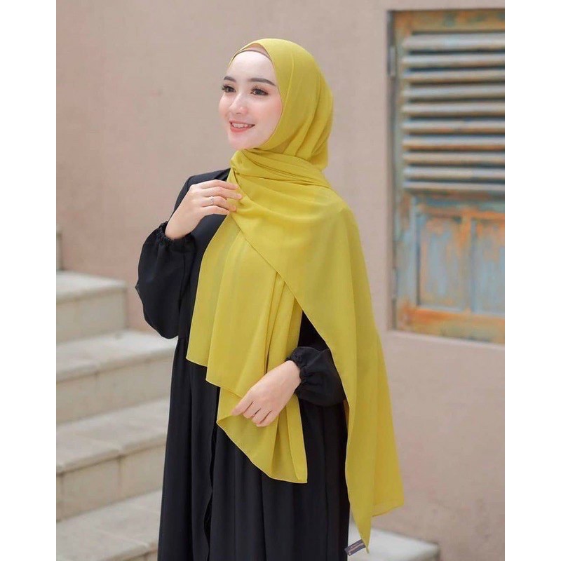 TERMURAH Hijab Premium Pashmina Sabyan Diamond Ceruty No Tali 180x75 (Jahit Neci)-1