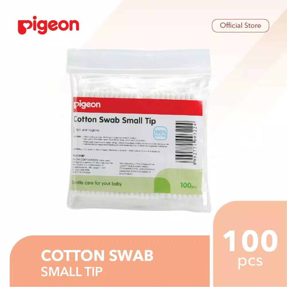 PIGEON Cotton Swab Isi 100 Pcs - Small Tip | Cotton Buds dan Reguler Tip