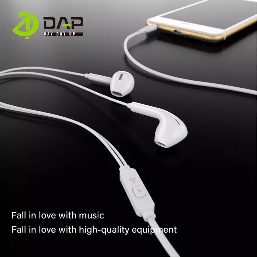 DAP DH-F4 Headset Kabel Surround Stereo Earphone Jack 3.5mm 1.25m with Microphone Subwoofer