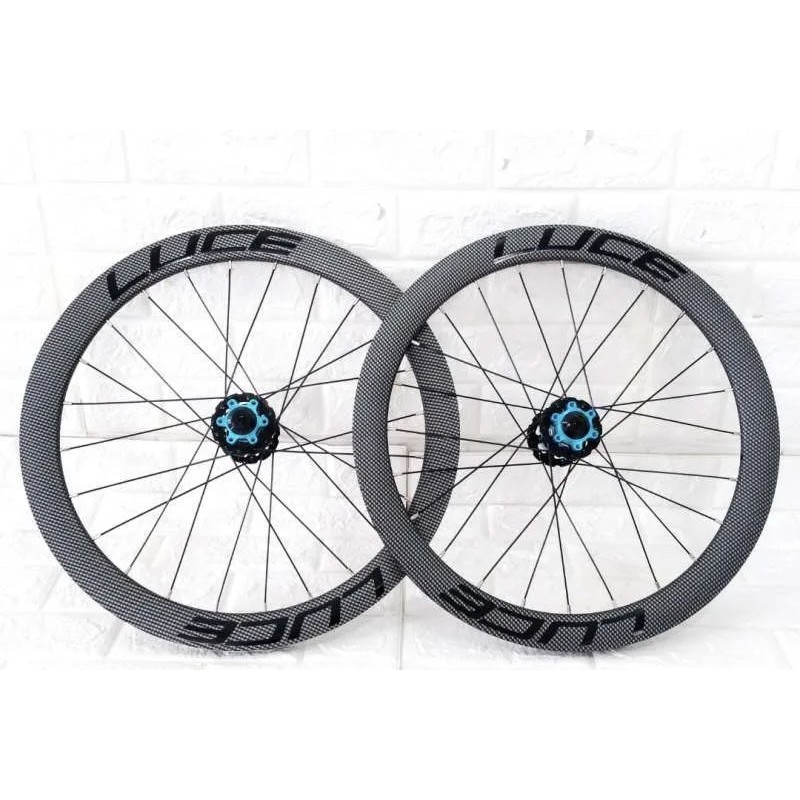 Wheelset Luce 20 451 atau 22 inch Discbrake Look Carbon Biru