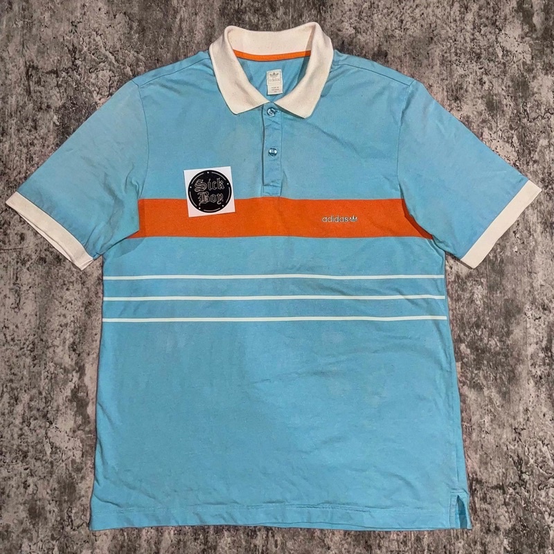 Poloshirt / Polo Shirt Adidas Original Blue Ringer