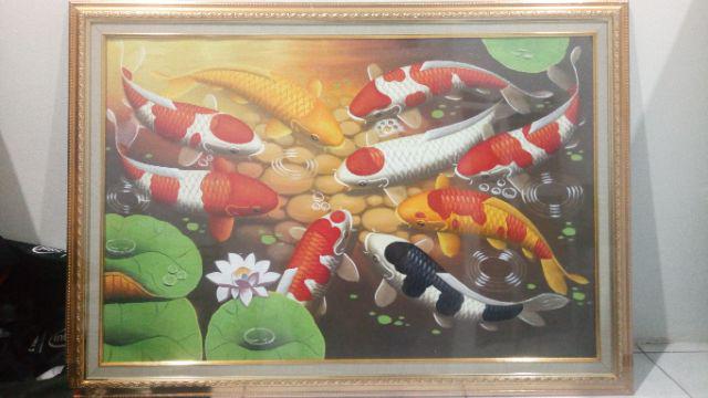 Lukisan Koi Fengshui 90 X 60 Cm