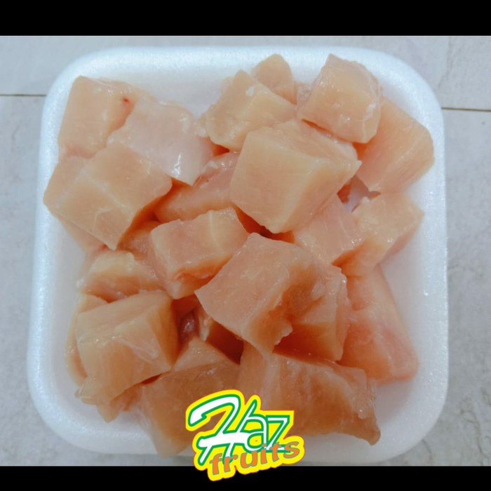 

CHICKEN SAIKORO CUBES STEAK DAGING FILET AYAM BONELESS CUBE 250 GRAM