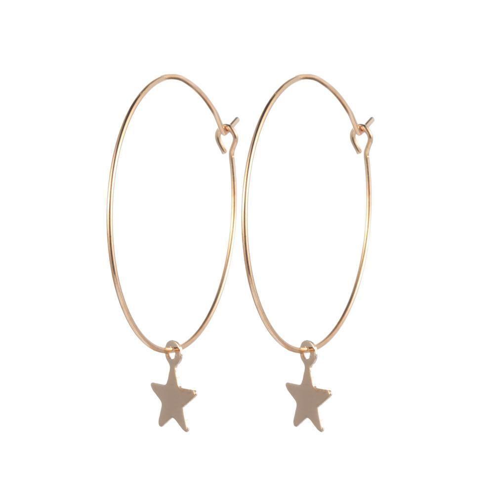 Lily 1pasang Anting Hoop Bintang Perhiasan Wanita Punk Bohemia Boho Hip Hop Ear Stud