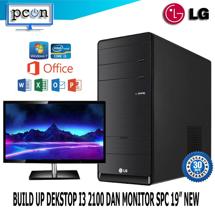 PC BUILD UP DEKSTOP LG DAN MONITOR SPC 19&quot; NEW UNTUK OFFICE/UNBK/GAME