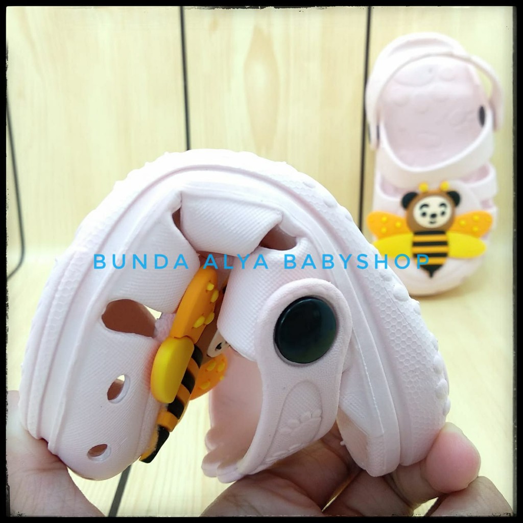 Sandal Anak Perempuan Usia 2 3 4 Tahun PINK BEE Lebah - Sendal Anak Cewek Karet Anti Licin Lucu Size 24 - 29