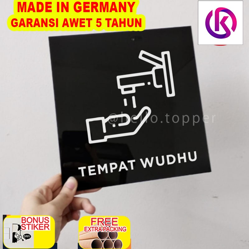 

Terlaris Sign Board | Tempat Wudhu Modern Akrilik 20x20 Printed | Label Sign