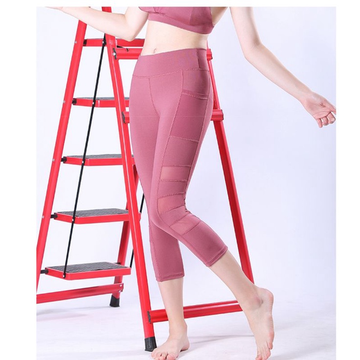 Legging 3/4 Impor Sport Olahraga Gym Model Jaring Kantong / Celana Senam Yoga Fitness WSM 865