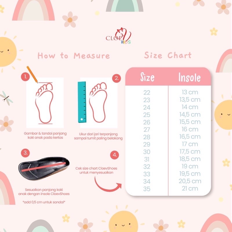 CLOEVKIDS - PRE ORDER Emmy Size 22-35 Sandal Kepang Pita Anak Perempuan Slip On Flat Lucu Korean Style