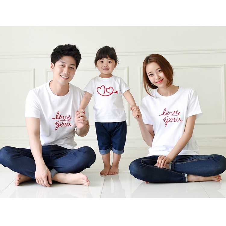 Baju Keluarga LOVE YOU kaos kembaran keluarga pakaian couple family termurah kaos kopel keluarga ker