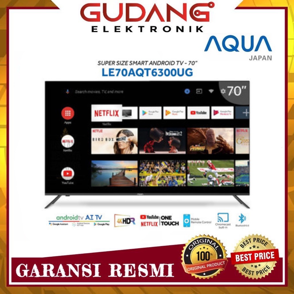LED TV 70 INCH AQUA LE70AQT6300 LED AQUA LE 70AQT6300UG