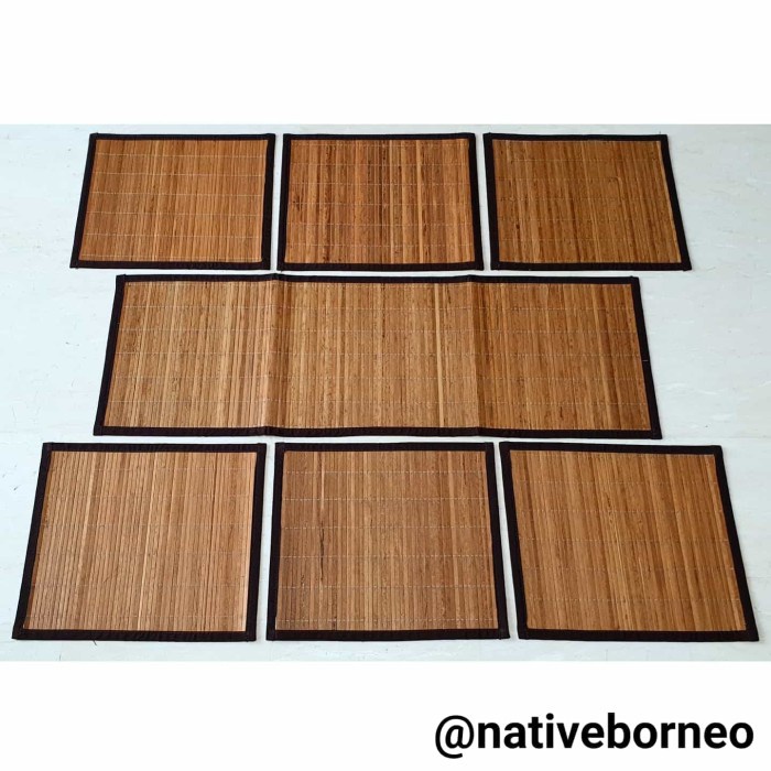 Taplak Meja Makan - Set Taplak Piring Rumbia Polos, Set Taplak Meja Makan, Dinner Set