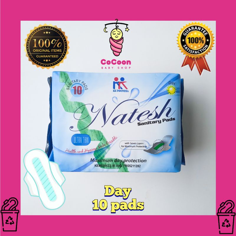 Pembalut Herbal Wanita Natesh Day 10 Pads